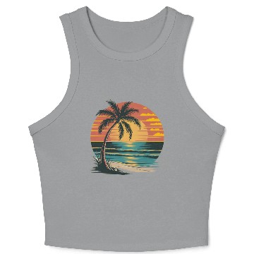 Discover Tropical Sunset Bliss Crop Tank Top
