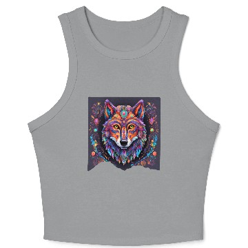 Discover Halloween Wolf Alebrije Crop Tank Top