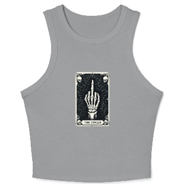 Discover Skeletal Middle Finger Tarot Art Crop Tank Top
