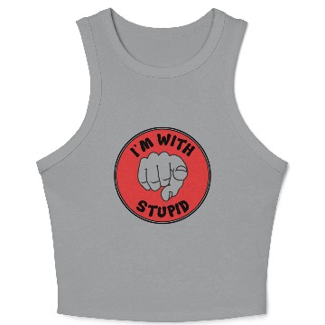 Discover I'm With Stupid Crop Tank Top