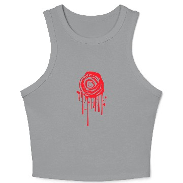 Discover Rose Flower Leaf Romantic Graffiti Drops Spray Fun Crop Tank Top