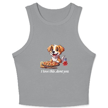 Discover doggy with pizza Crop Tank Top