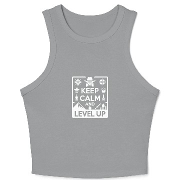 Discover Keep Calm and Level Up Crop Tank Top