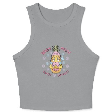 Discover Charming Pineapple “Warm Inside, Sweet Outside” Crop Tank Top