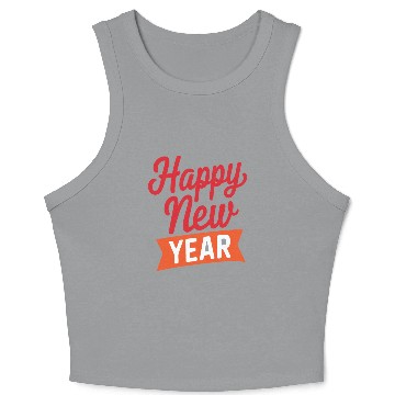 Discover Happy New Year Red and Orange Festive Crop Tank Top