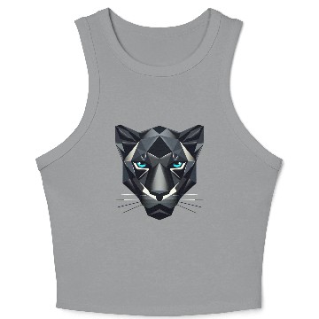 Discover Geometric Black Panther - Power and Elegance Crop Tank Top