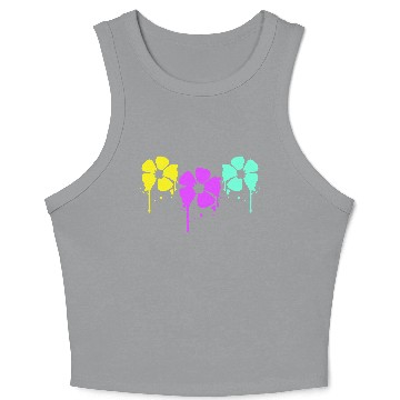 Discover Flowers Colorful Graffiti Drop Spray Spring Summer Crop Tank Top