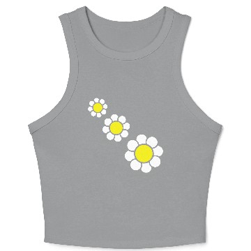 Discover 3 White Daisies Flowers Spring Summer Pretty Crop Tank Top