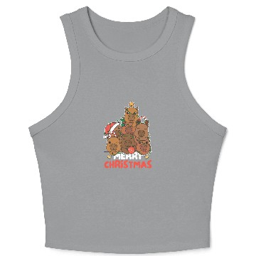 Discover Capybara Christmas Tree Merry Christmas Crop Tank Top