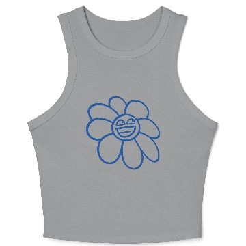 Discover Sweet Flower Spring Summer Nature Funny Face Fun Crop Tank Top
