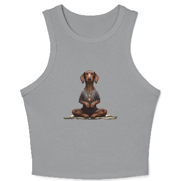 Discover Yoga Dachshund Crop Tank Top
