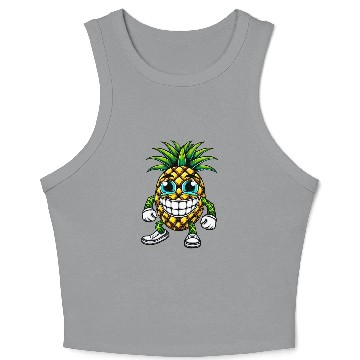 Discover Pineapple fruit fruity summer cool sweet cartoon Crop Tank Top