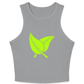 Discover 2 Green Beautiful Leaves Eco Spring Summer Nature Crop Tank Top
