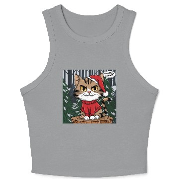 Discover Merry Meow Dammit Cat Crop Tank Top