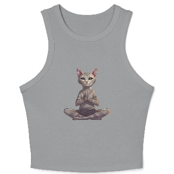 Discover Cat yoga Crop Tank Top