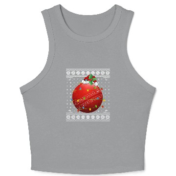 Discover Cricket Player Ugly Christmas Crop Tank Top