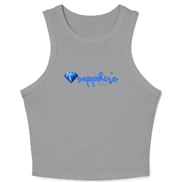 Discover Sapphire gemstone jewel Crop Tank Top
