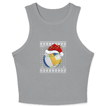 Discover Volleyball Player Ugly Christmas Crop Tank Top