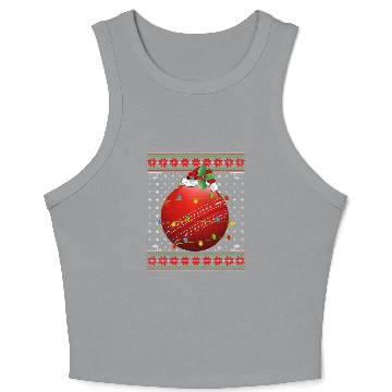 Discover Cricket Player Christmas Crop Tank Top