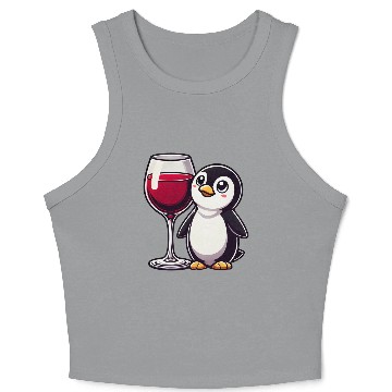 Discover Cute Penguin Wine Red Wine Cartoon Crop Tank Top
