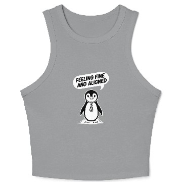Discover Feeling Fine And Aligned Mindfulness Penguin Crop Tank Top