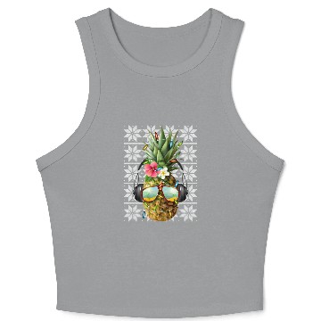 Discover Pineapple Christmas Lights Crop Tank Top