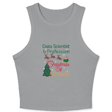 Discover Data Scientist Christmas Xmas Elf 3D Crop Tank Top