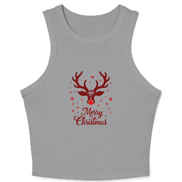 Discover Christmas Reindeer Crop Tank Top