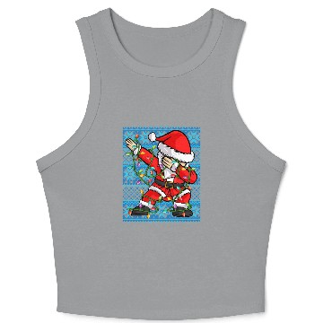 Discover Dabbing Santa Christmas Lights Crop Tank Top
