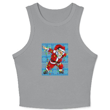Discover Dabbing Santa Christmas Tree Lights Crop Tank Top