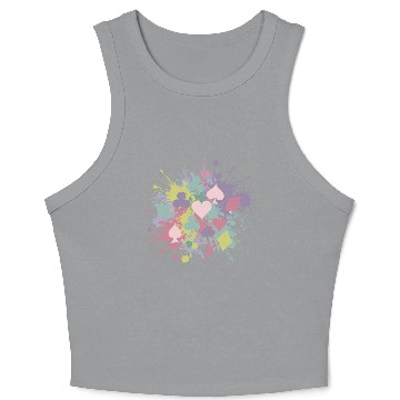 Discover Paint Splatter Playing Card Suits Design Crop Tank Top