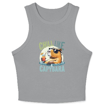 Discover gift idea funny quote zen design Capybara Crop Tank Top
