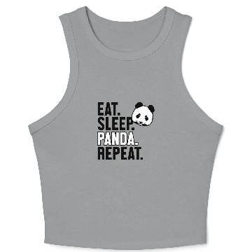 Discover Eat Sleep Panda Repeat Panda Bear Friend Giant Crop Tank Top