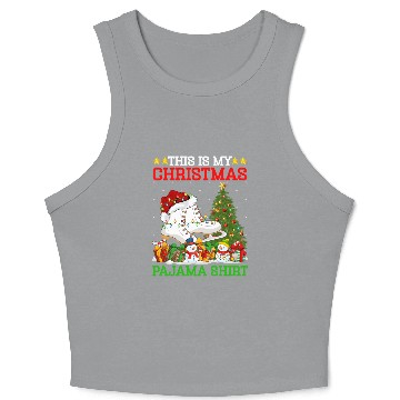 Discover Ice Skating Christmas Tree Lights Crop Tank Top