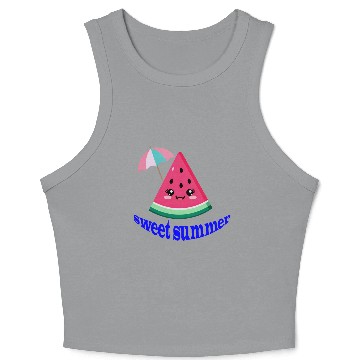 Discover Playful Watermelon Summer Design Crop Tank Top