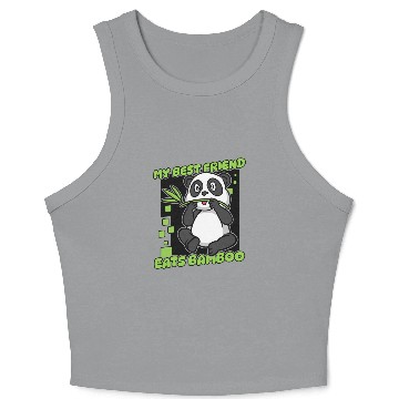 Discover My Best Friend Eats Bamboo Panda Bear Friend Crop Tank Top