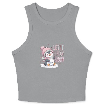 Discover Let It Snow Snow, Christmas Snowman Crop Tank Top