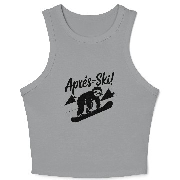Discover Sloth Funny Animal Snowboard Après-Ski Crop Tank Top