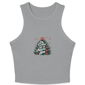 Discover Christmas Tree, Merry Christmas Crop Tank Top