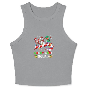 Discover Dabbing Santa Elf Snowman Candy Cane Christmas Crop Tank Top