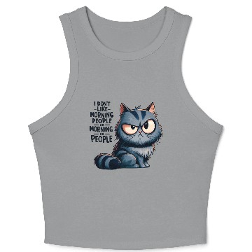 Discover Anti-Morning Grumpy Cat Crop Tank Top