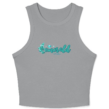Discover Emerald gemstone jewel Crop Tank Top