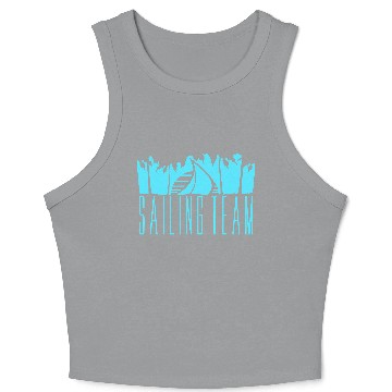 Discover Sailing Team Ship Sun Palm Trees Sunset Sunrise Crop Tank Top