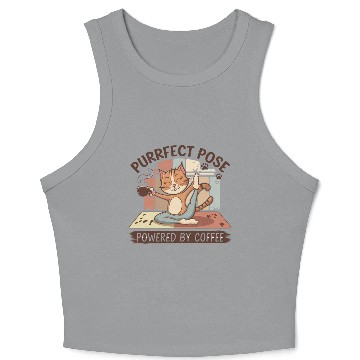 Discover yoga pose powered by coffee Crop Tank Top