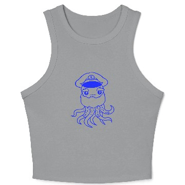 Discover Old Octopus Octopus Cephalopod Funny Captain Squid Crop Tank Top