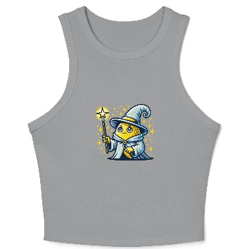 Discover Cute Wizard Lemon with Magic Wand Crop Tank Top