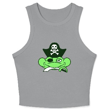 Discover Frog Captain Hat Toad Funny Cool Comic Cartoon Fun Crop Tank Top