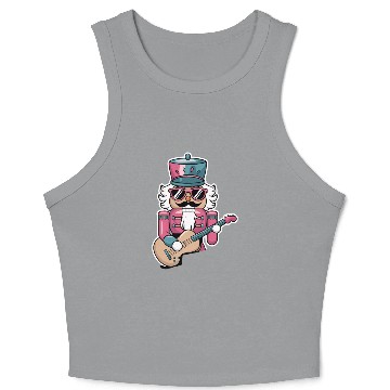 Discover Nutcracker Playing Guitar Crop Tank Top