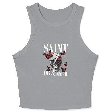 Discover Cool Butterfly Skull Crop Tank Top