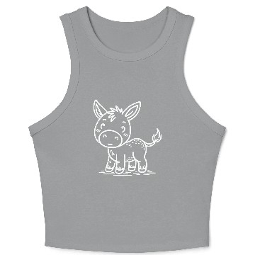 Discover Minimalistic Vector Donkey Vegan Art path4 Crop Tank Top